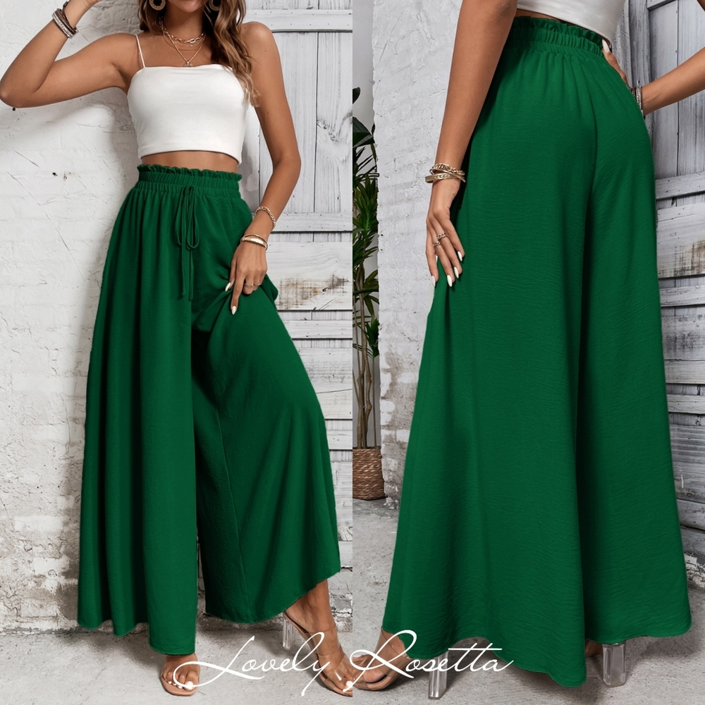 Women's Navy Wide-Leg High Waist Pants - Picture 10 of 11